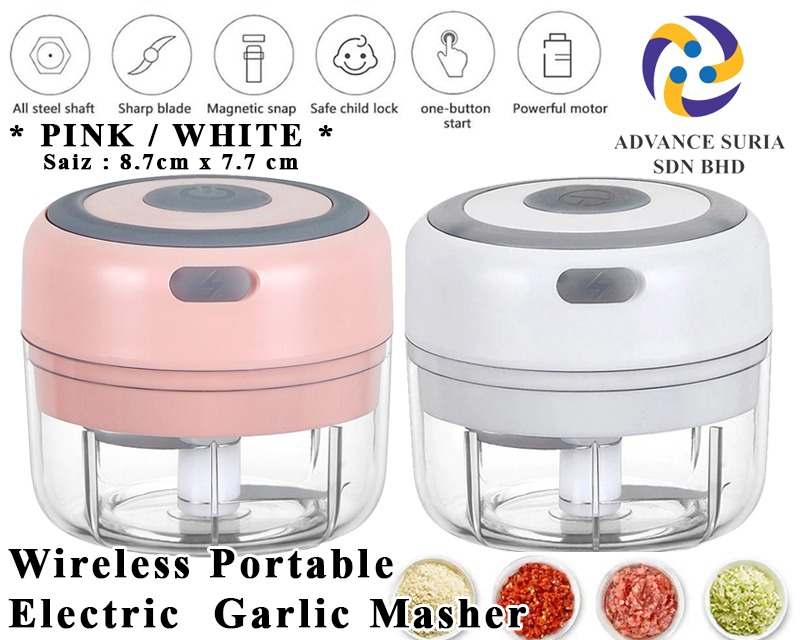 2 units of Wireless Portable Electric Garlic Masher (Random Color)